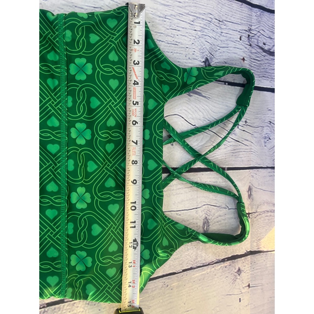 CVG Constantly Varied Gear Green Celtic Shamrock Strap Sports Bra Womens Medium - Picture 8 of 9